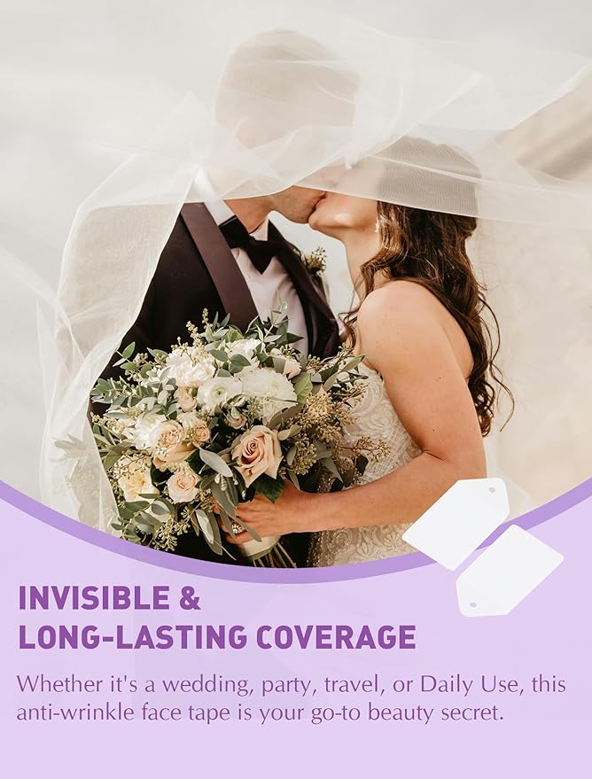 ACADA Face Lift Tape Neck Tape Lifting Invisible for Lifting Sagging Skin, Facial Tape for Wrinkles, Breathable, Strong Adhesive, 80pcs Face Tapes with 8Dark Bands