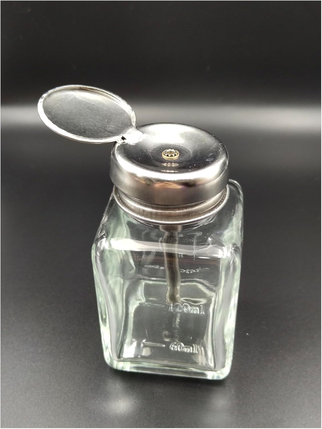 1 Pack 4 Oz Dispenser Bottle Glass Nail Polish Pump Empty