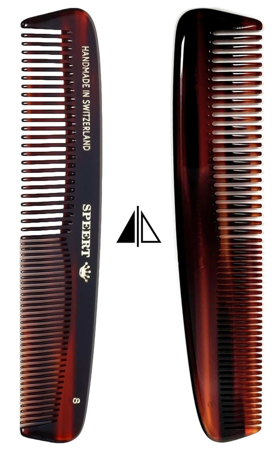 #8 Handmade Wide Narrow Tooth Comb Tortoise Havana Acetate Thick Coarse Curly Thin Fine Straight Hair Detangling Parting Grooming Teasing Styling Hairdresser Barber Hairdressing Wet Dry Pocket