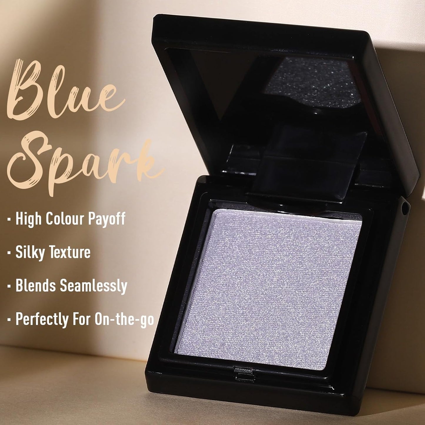 UCANBE Blue Spark Single Eyeshadow Palette, Highly Pigmented Shimmer Eye Shadow Powder, Professional Long-Lasting Waterproof Makeup Palette