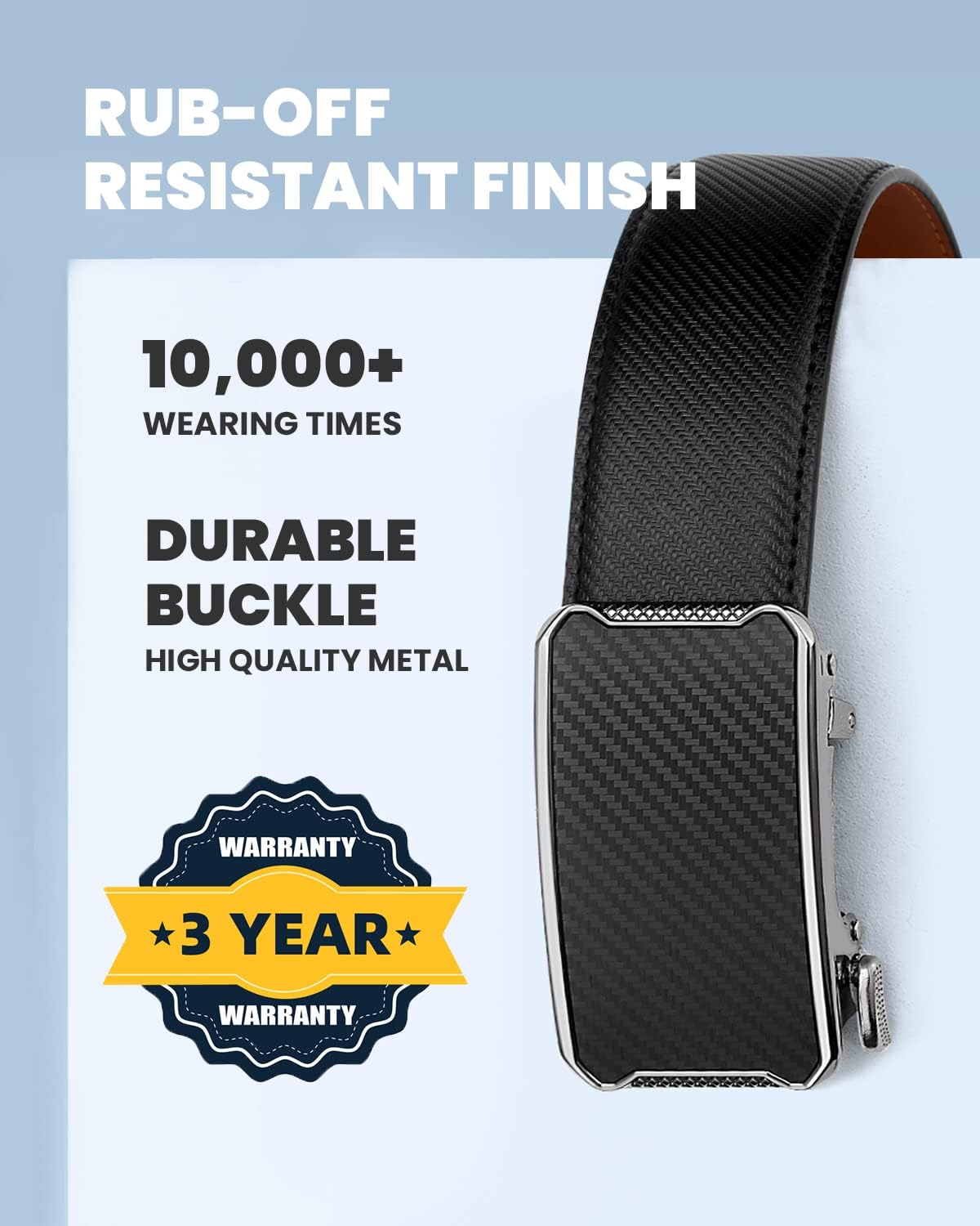 Zitahli Belt Men, Ratchet Belt Dress with 1 3/8" Premium Leather,Slide Belt with Easier Adjustable Automatic Buckle