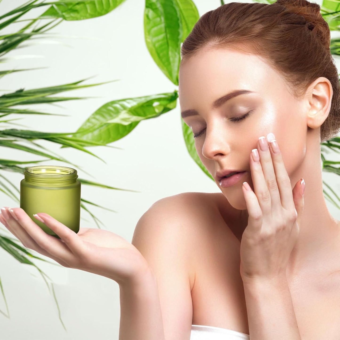 Norme 36 Pcs 4 oz Glass Jars with Lids Leakproof Round Airtight Empty Cosmetic Jars with Inner Liners Lid for Storing Lotions Powder Ointments Candle Making Tins (Pea Green)