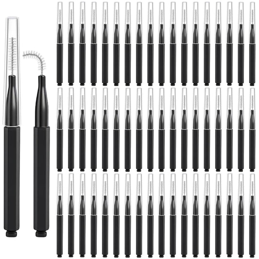 40Pcs Micro Eyebrow Brush with Cap, Brow Lamination Brush Spoolies for Eyelash & Brow, Lash Filler & Lift Tool, Tint Brushes for Brows and Lashes, Eyelash Extensions Comb
