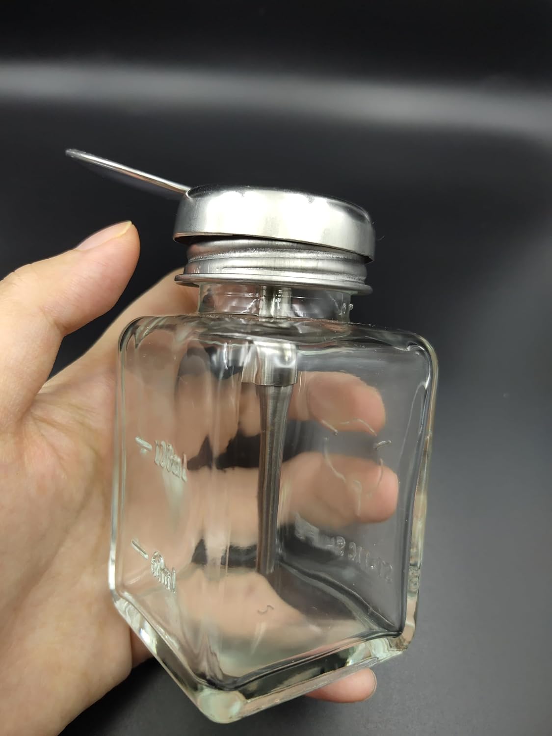 1 Pack 4 Oz Dispenser Bottle Glass Nail Polish Pump Empty