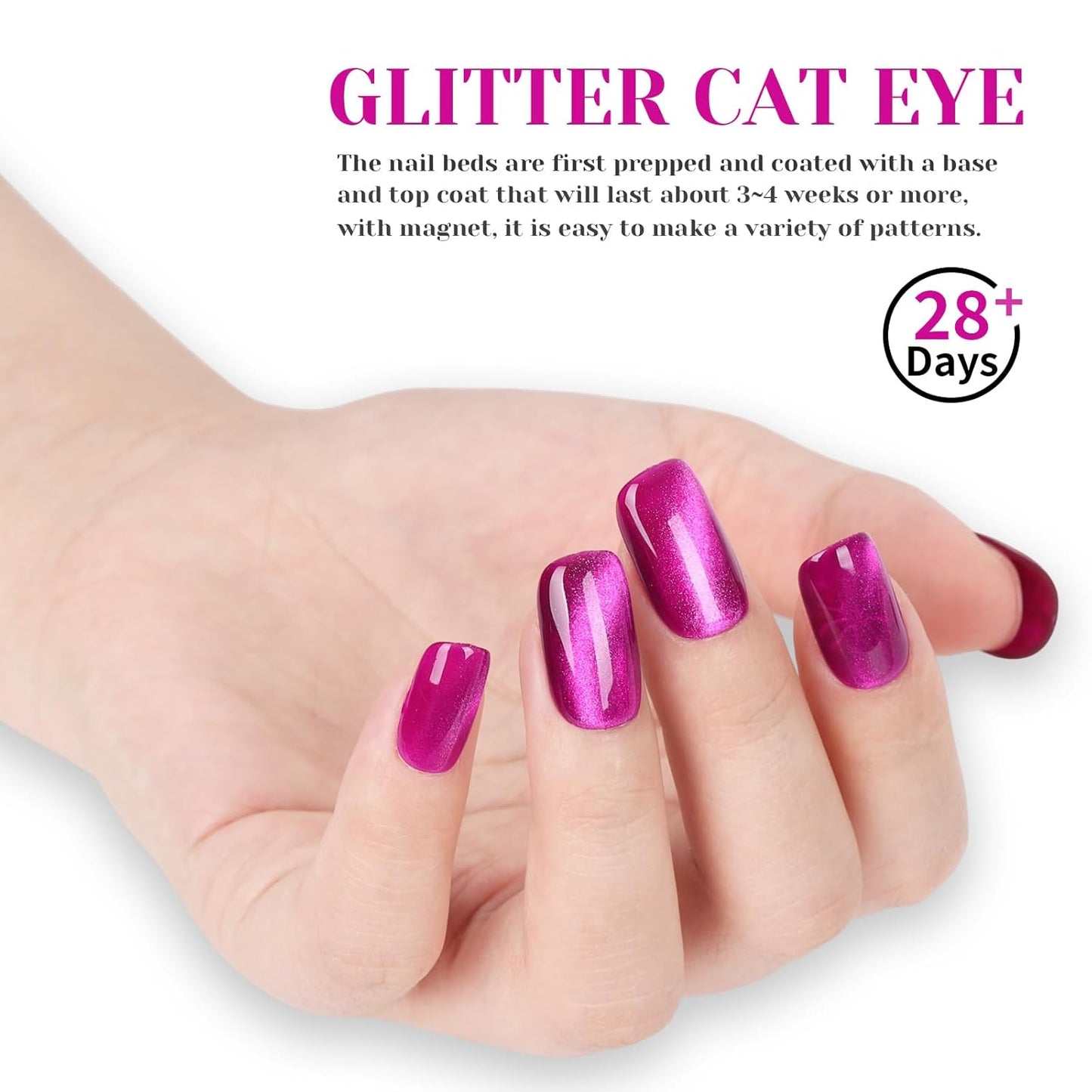Purple Cat Eye Gel Nail Polish - Perfect for DIY at Home & Ideal Gift for Nail Art Lovers!