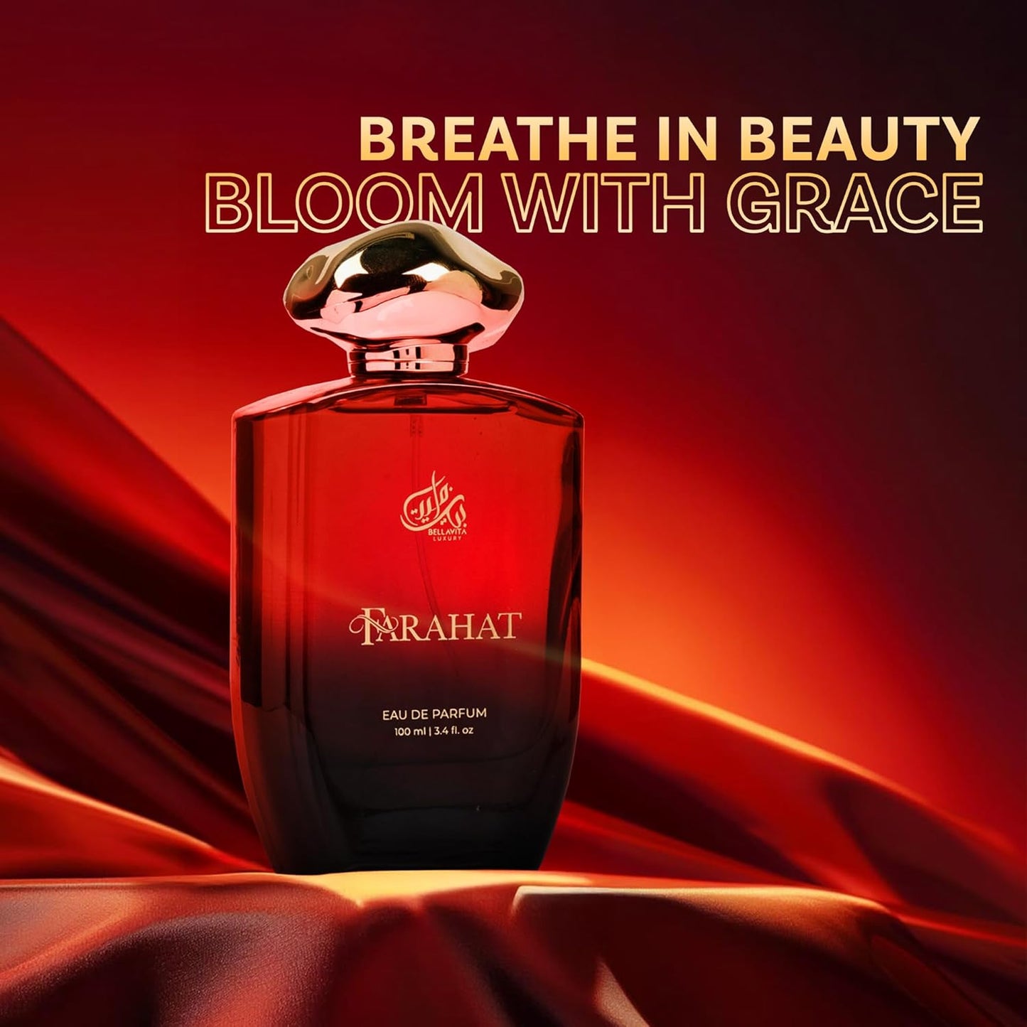 Bella Vita Luxury FARAHAT Unisex Fragrance | EDP Perfume for Men and Women | Amber Top Note | 100 ml pack | 3.4 Fl. Oz. | Woody and Amber notes | Gift for Men and Women | Eau de Parfum