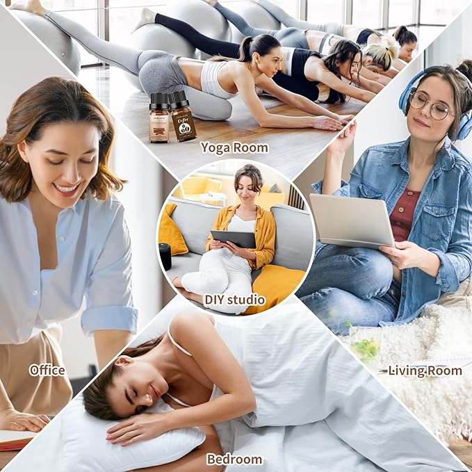 Sedbuwza Cinnamon Coffee Essential Oil Set, Cinnamon Fragrance Oil Coffee Scent Oil Set for Diffuser, Aromatherapy, Massage, Soap, Candle Making 2 x 10 ml