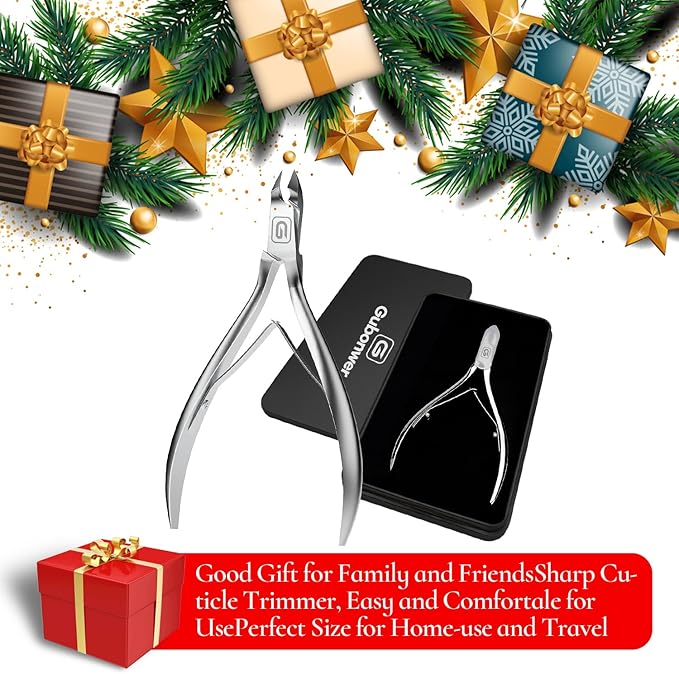 Cuticle Trimmer 3/4 Jaw Extremely Sharp Cuticle Nippers Scissors Stainless Steel Clippers Cutter Remover Pedicure Manicure Nail Tool, cuticle pusher (Cuticle Nippers/Silver-b)