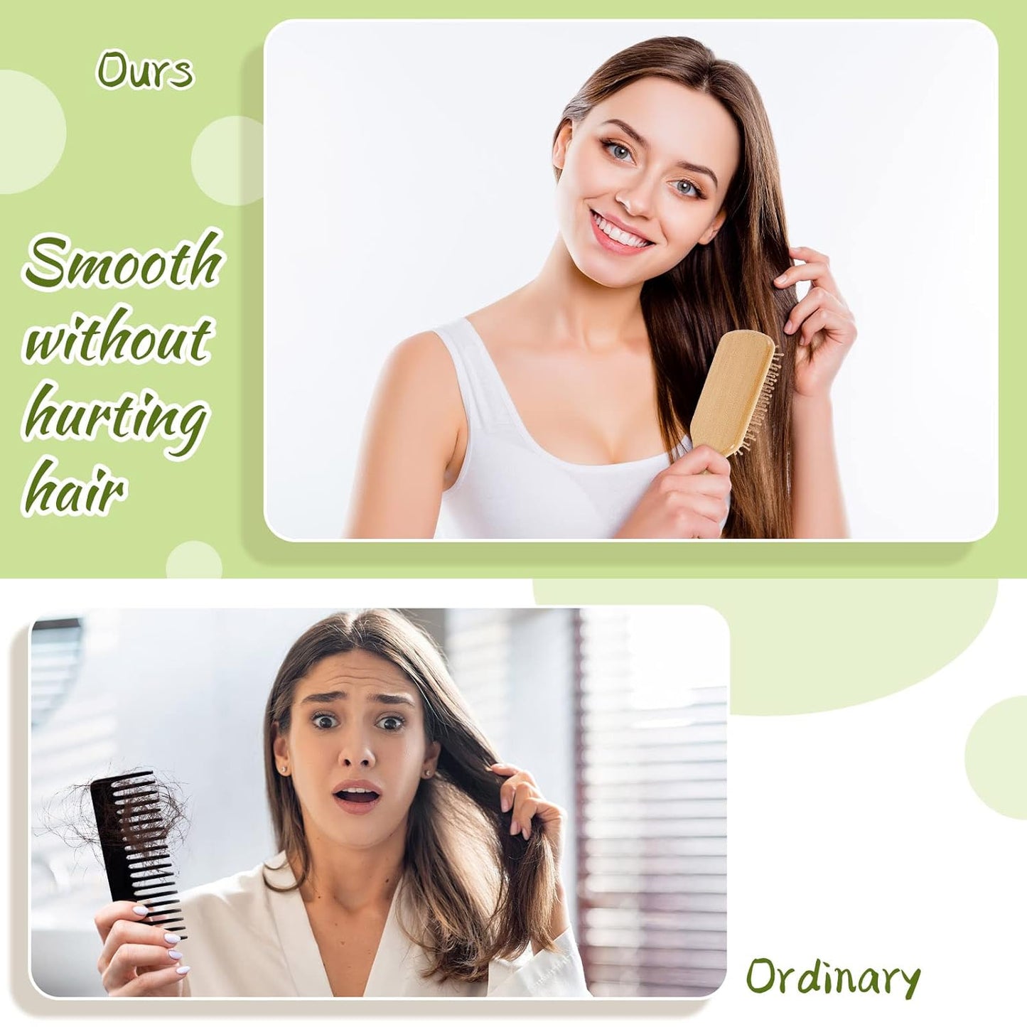 Tessco for you 12 Pcs Christmas Bamboo Hair Brushes Thanksgiving Bulk Wooden Paddle Brush Scalp Massage Bristle Anti Static Engraving DIY Gift for Women Wedding(9.65'' X 3.35'',Natural)