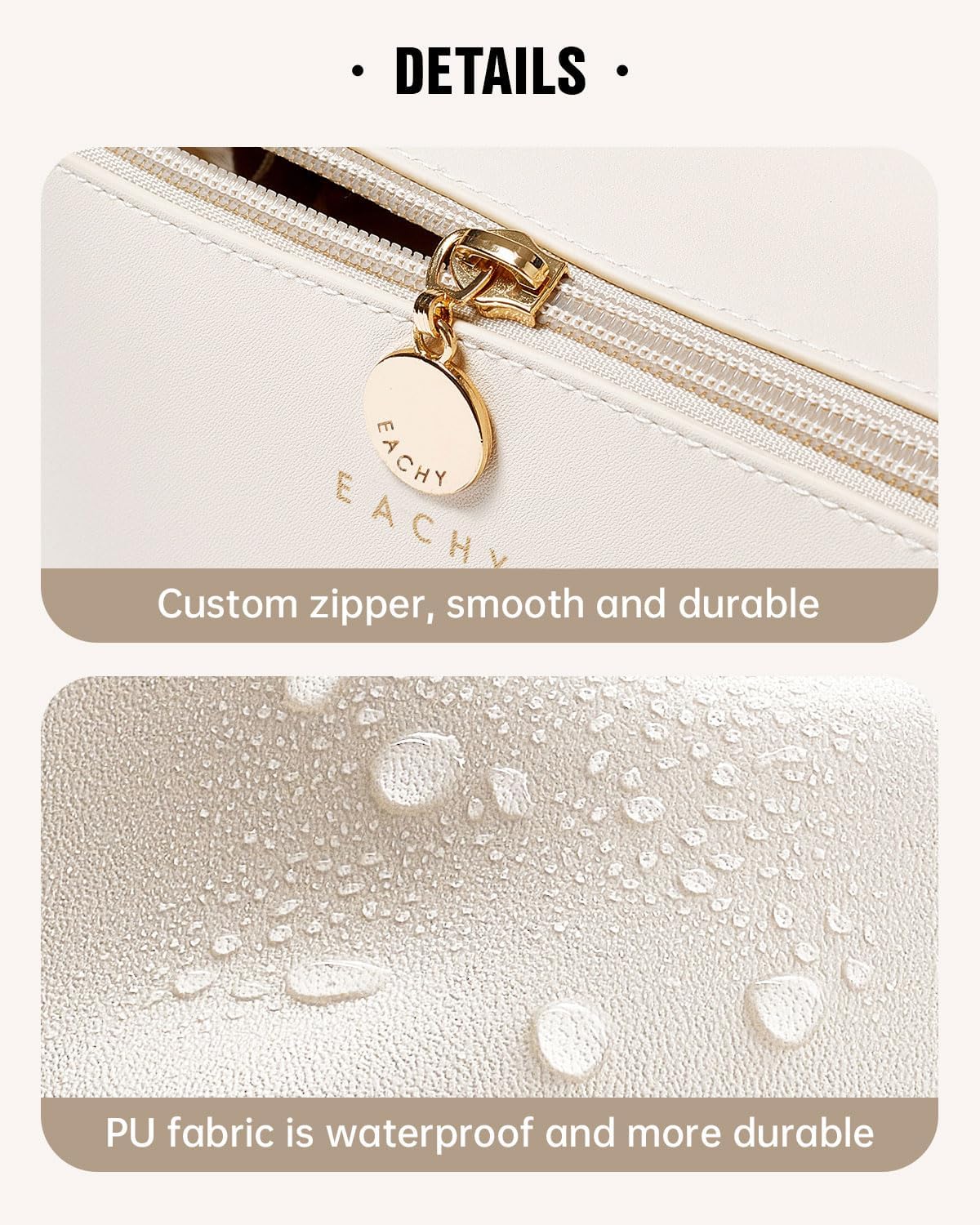 EACHY Travel Makeup Bag,Large Capacity Cosmetic Bags for Women,Waterproof Portable Pouch Open Flat Toiletry Bag Pattern Makeup Bag