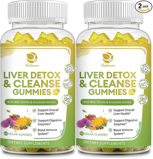 Liver Cleanse Detox & Repair Gummies 24 Potent w/3000MG Milk -120 Count