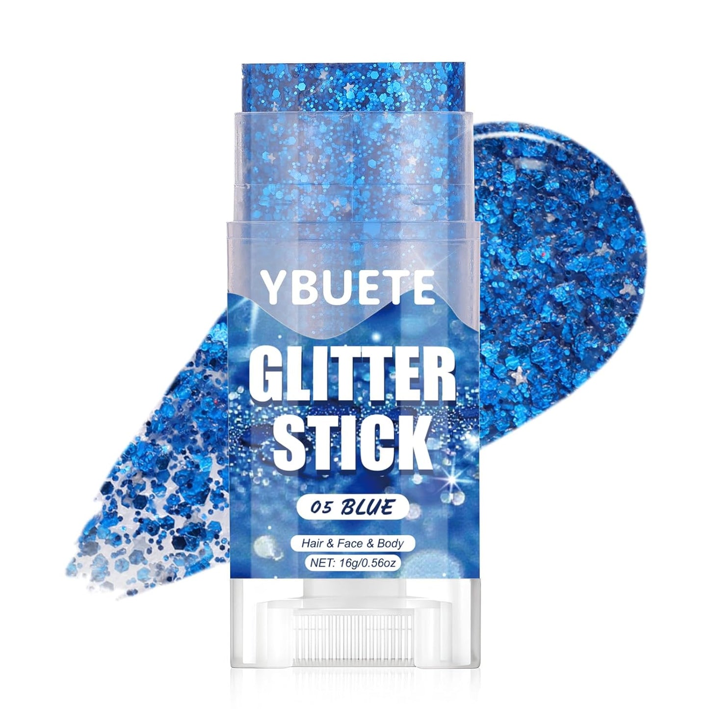 Blue Face and Body Glitter Stick for Sparkling Makeup, Hair Glitter Accessories for Women, Highlighting Stick for Fairy Dust Makeup, Cheerful Face Glitter for Festive Parties and Carnivals