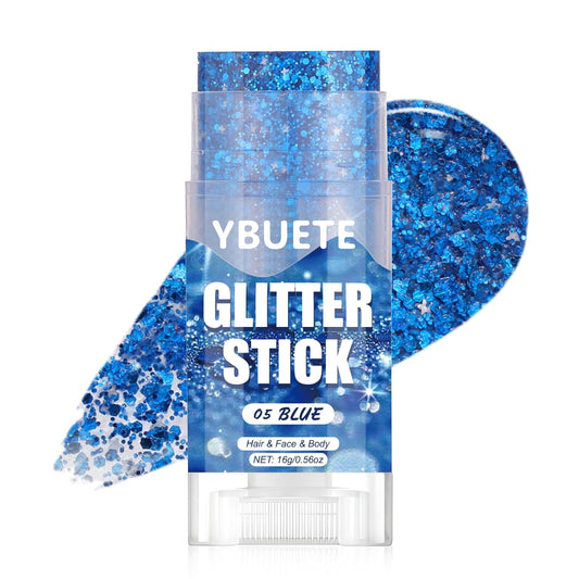Blue Face and Body Glitter Stick for Sparkling Makeup, Hair Glitter Accessories for Women, Highlighting Stick for Fairy Dust Makeup, Cheerful Face Glitter for Festive Parties and Carnivals