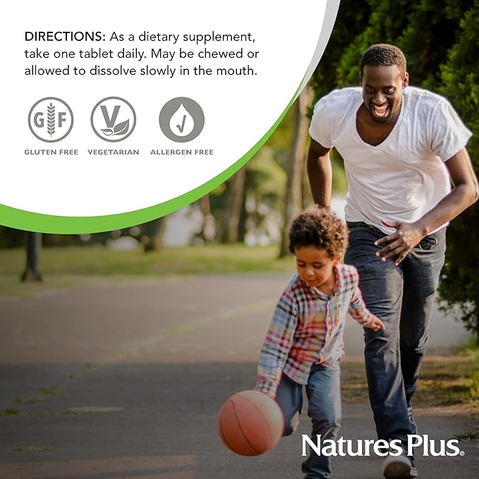 NaturesPlus Vitamin E Chewable - 400 iu, 90 Vegetarian Tablets - Natural Carob Flavor - Healthy Cardiovascular Function, Free-Radical Defense & Overall Wellbeing - Gluten-Free - 90 Servings