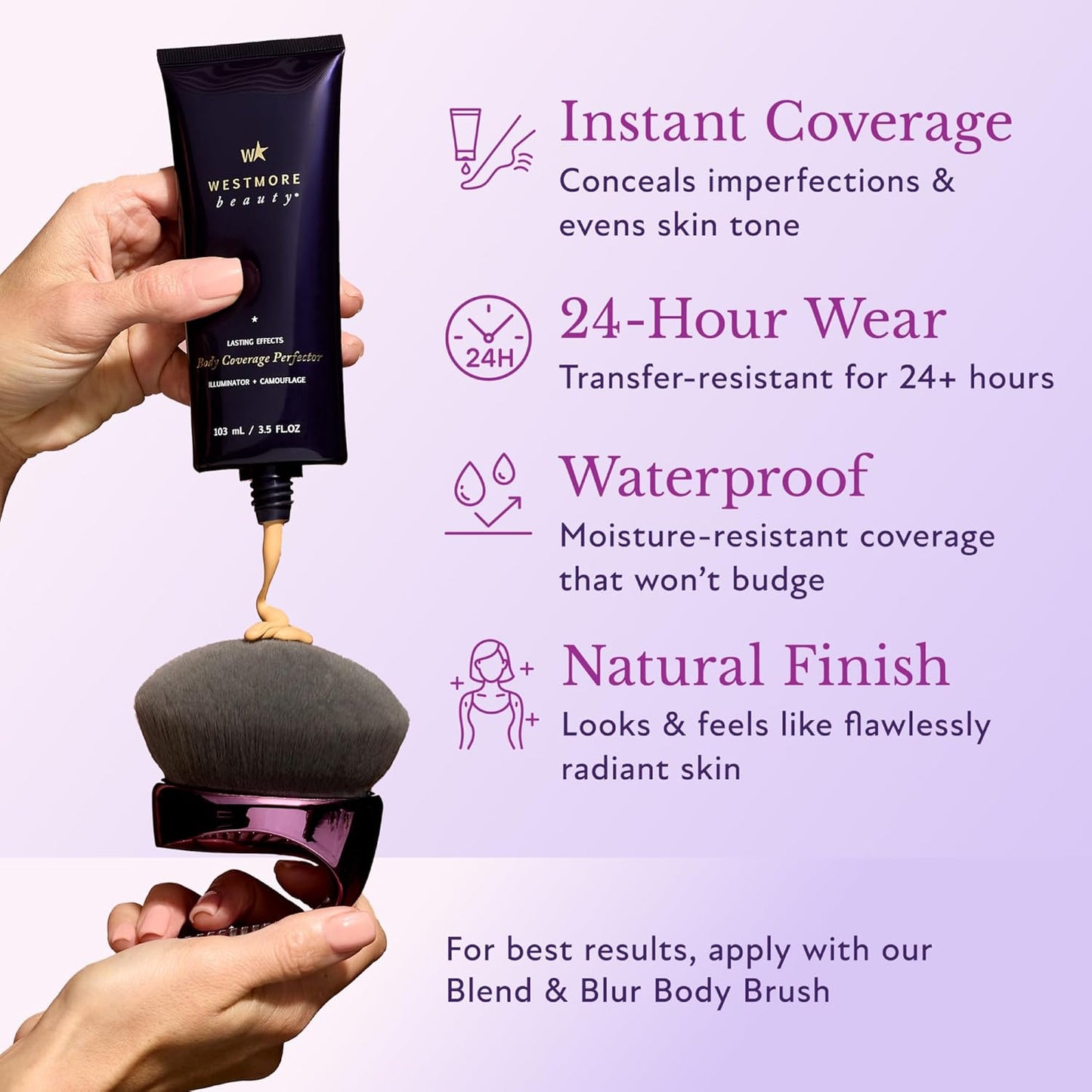 Westmore Beauty Body Coverage Perfector – Waterproof Leg & Body Makeup - Tattoo Cover Up Makeup - 7 Oz Natural Radiance
