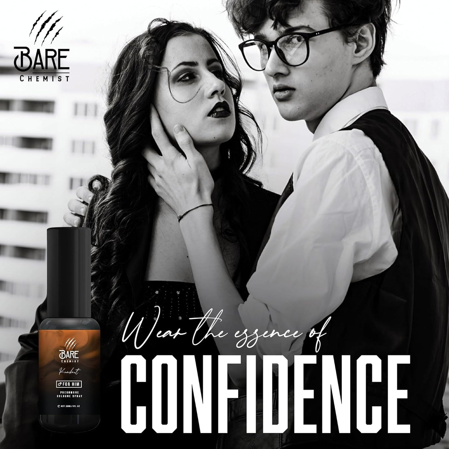 Knockout Pheromone Cologne for Him - [Attraction Formula] Pheromone Cologne for Men 1oz. - Wood, Citrus, Spice