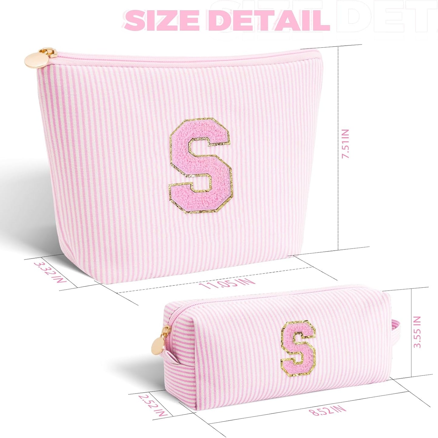 Gifts for Girls Teens Kids - Birthday Gift for Daughter Sister Her,Travel Essentials,Teen Girl Essentials,Cute Trendy Stuff Makeup Bag Set Cosmetic Bag - Pink,S