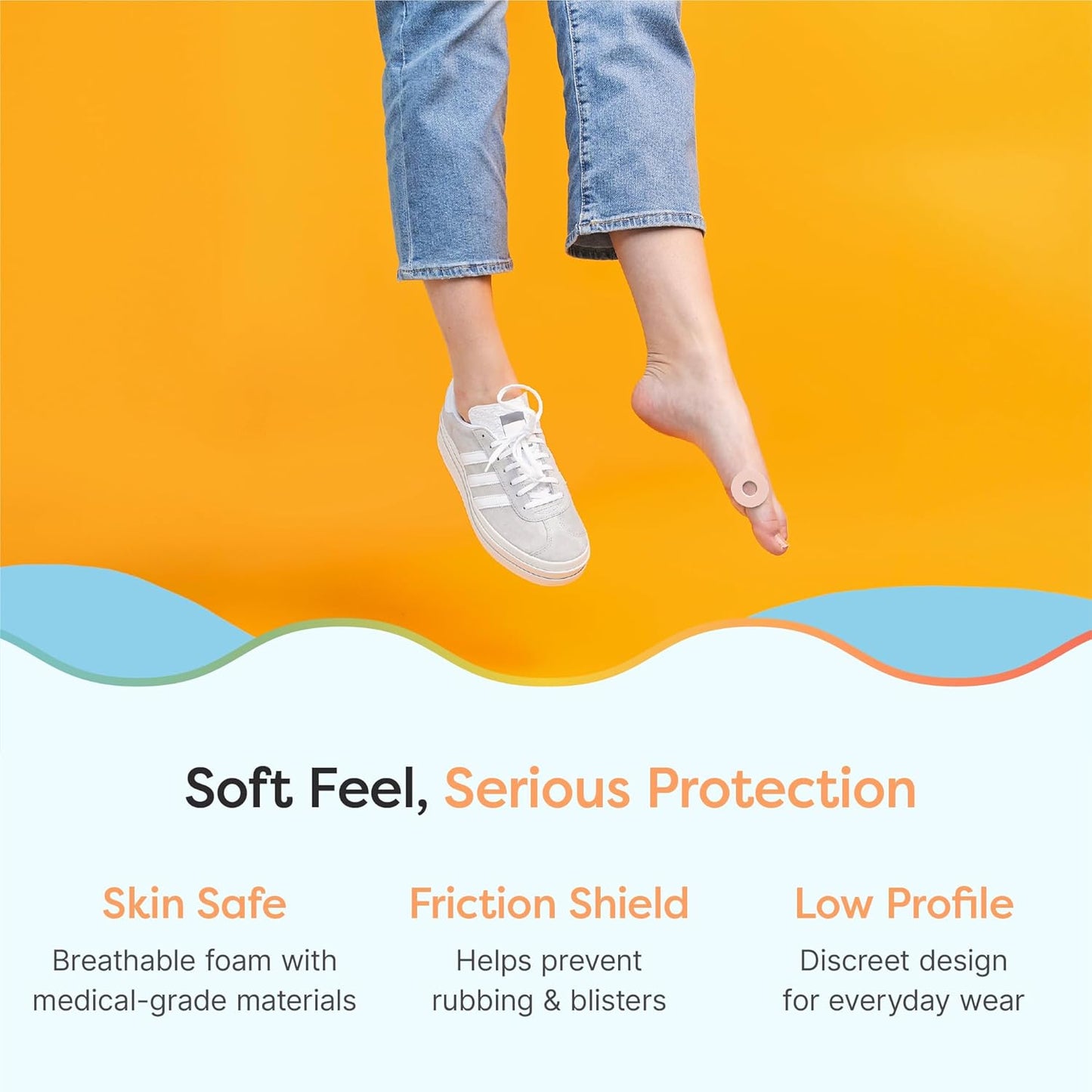 ZenToes Callus Cushions | Water-Resistant Self-Stick Adhesive Corn Pads | Foot, Heel, & Toe Discomfort Relief | Soft Foam for Friction Protection | Ideal for Active Lifestyles | 48-Pack