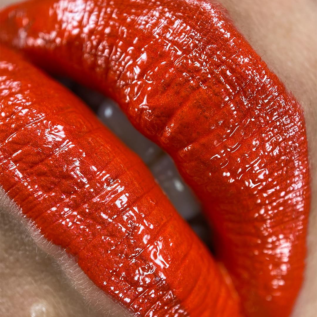 UNICORN SNOT Liquid Metal Lip Paint | Intense Pigment, Non-drying, Metallic Lip Color for Halloween Costume & Anime Cosplay | Gluten Free, Vegan & Cruelty-free Lip Makeup - LAVA (Fiery Red)