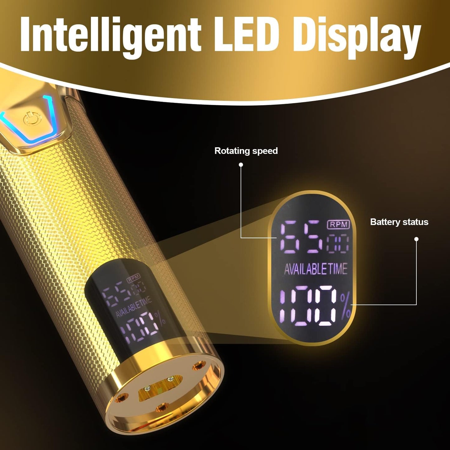 Cordless Hair Clippers for Men,Professional Hair Clippers Trimmer Kit,Barber Fading Clipper and Zero Gap T-Blade Trimmer Set with LED Display for Mens Gifts(Gold)