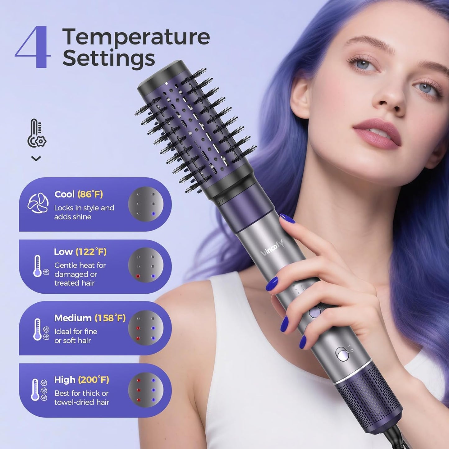 Hair Dryer Brush Blow Dryer, 7-in-1 Hot Air Brush Styler – Fast Drying, Curling, Straightening & Volumizing – 1200W High-Speed Motor 110,000 RPM – All Hair Types – Travel Bag Included