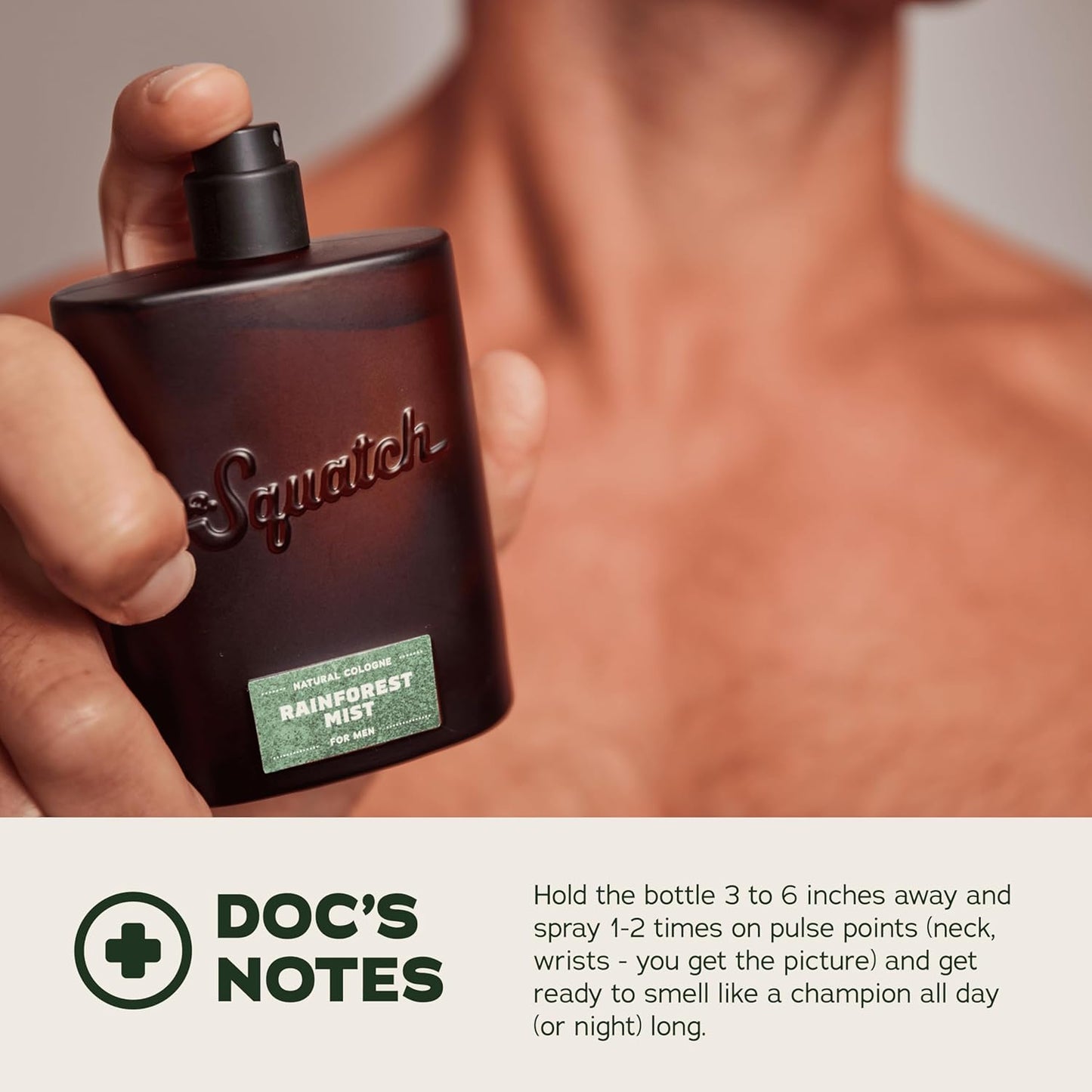 Dr. Squatch Natural Cologne for Men - Scent-Lock Technology and Sustainably-Sourced Ingredients - Rainforest Mist Cologne (1.7 fl oz)