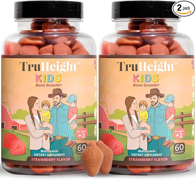 TruHeight Kids Bone Development Gummies (Ages 2+) All K2, Magnesium