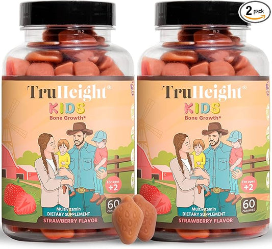 TruHeight Kids Bone Development Gummies (Ages 2+) All K2, Magnesium