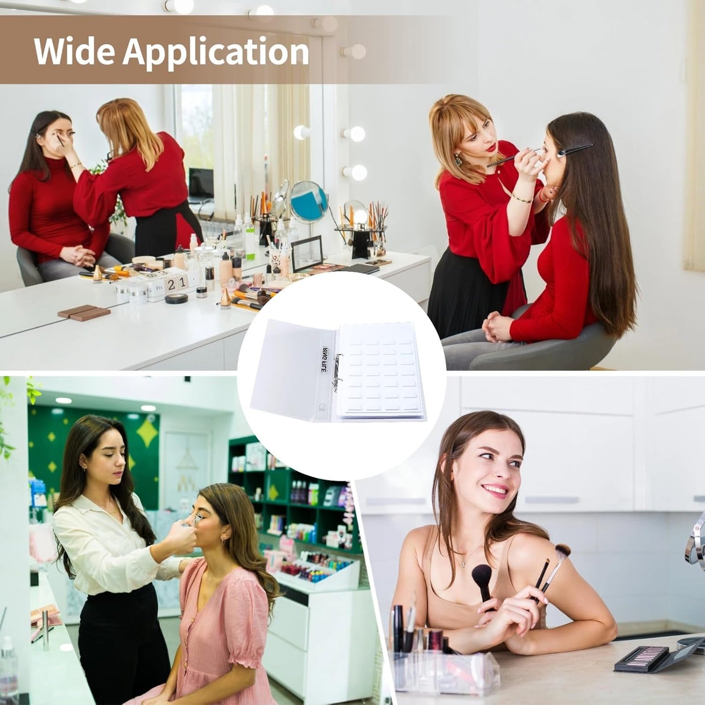 70 Pairs Eyelash Storage Book with Clip, False Eyelashes Organizer Case, Lash Holder Album with 5 Trays & Dividers, Portable Eyelash Display Card, 12.2 x 9.4 x 0.9 in