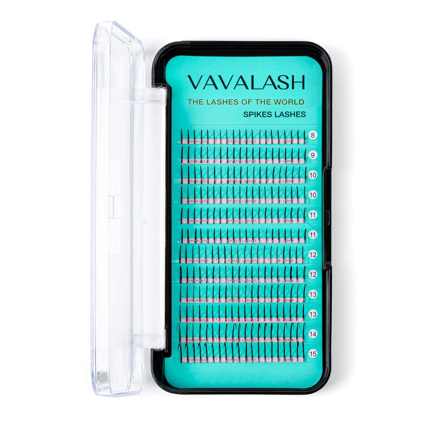 VAVALASH Premade Fan Spikes Lash Extensions 13-20mm Mixed Tray C Curl 0.07mm Matte Black Eyelash Extension Supplies Spikes Fans（C-0.07,13-20mm）