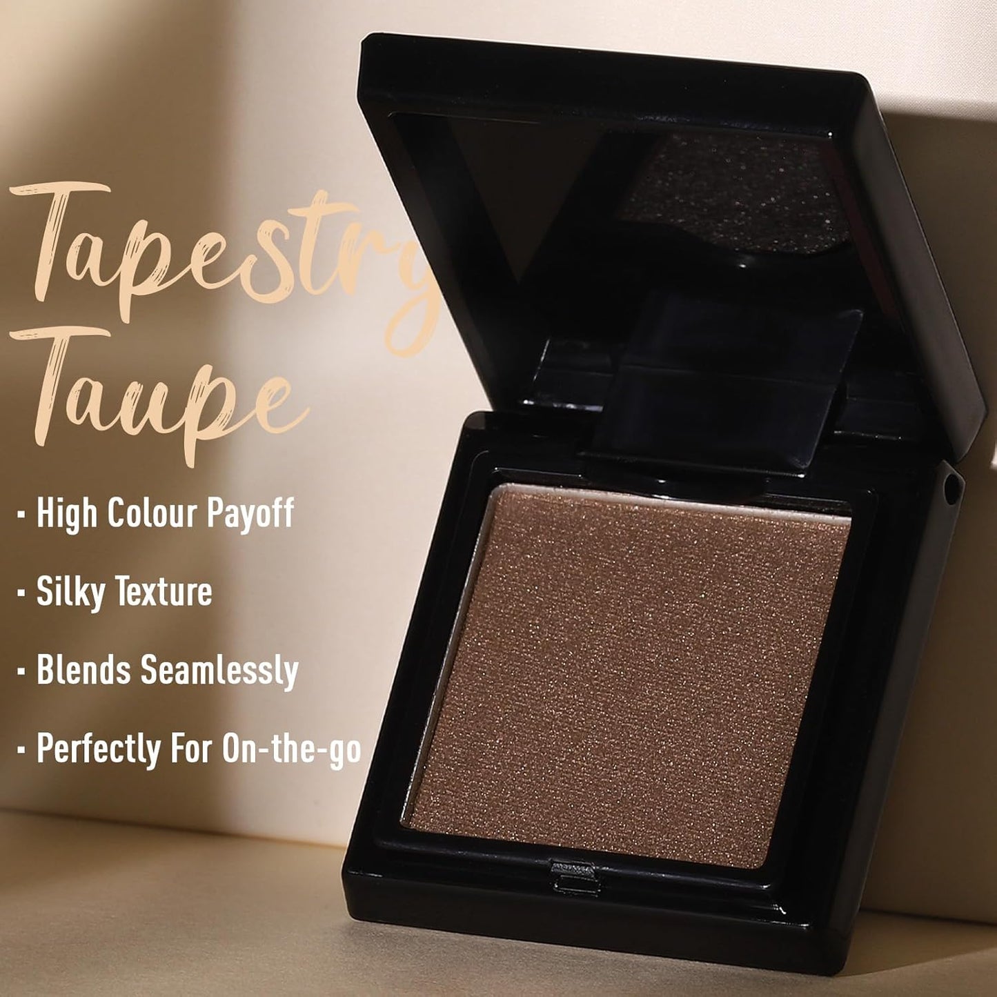 UCANBE Tapestry Taupe Single Eyeshadow Palette, Highly Pigmented Shimmer Eye Shadow Powder, Professional Long-Lasting Waterproof Makeup Palette