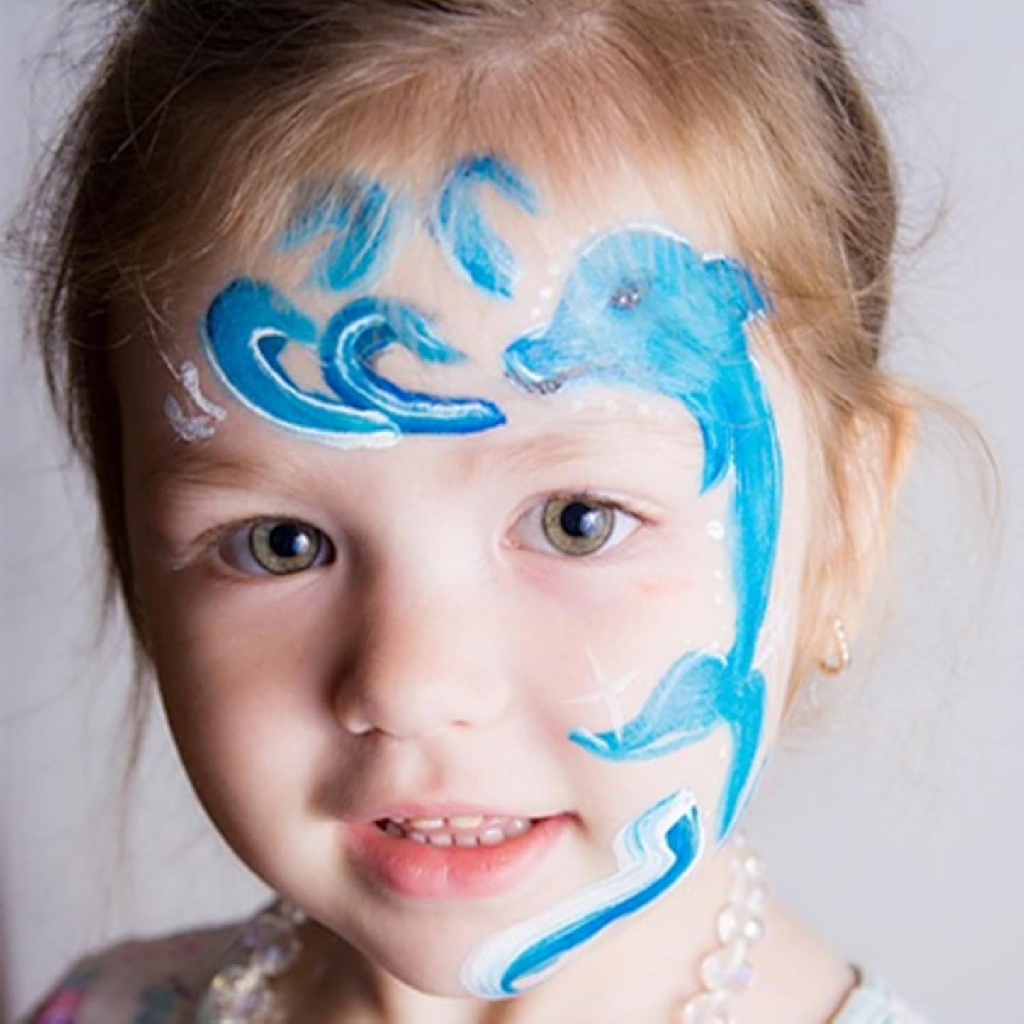 Go Ho Makeup Sky Blue Cream-Blendable Stick - Body Paint Professional SFX Makeup,Safe Facepaint Nose&Lip Smacking for Halloween（Sky Blue）