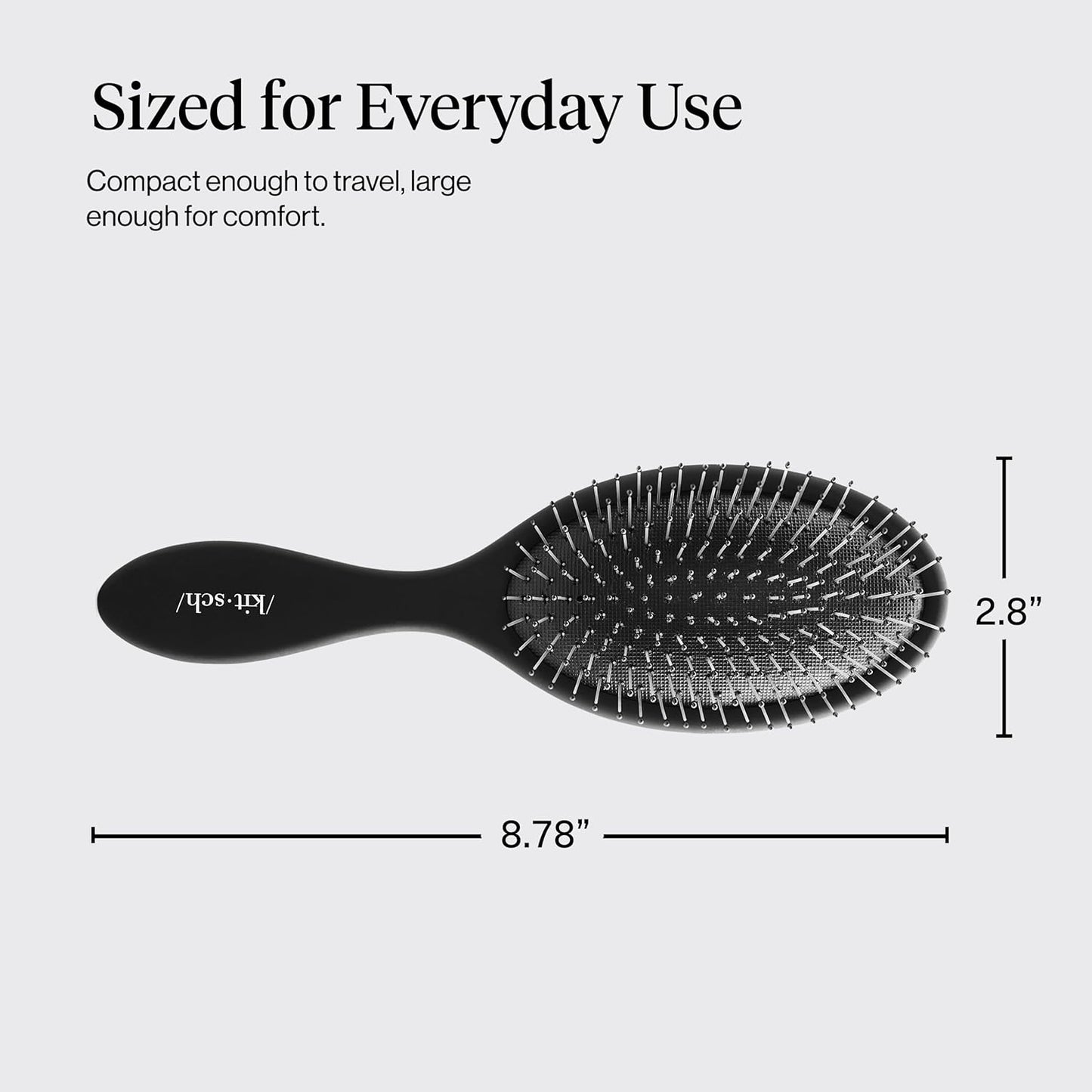Kitsch Detangler Hair Brush for Wet and Dry Hair, Curly or Straight Hair, Detangling Brush with Flexible Hairbrush Bristles, Hair brushes for Women & Men, Adults & Kids, for Shower & Travel - Black