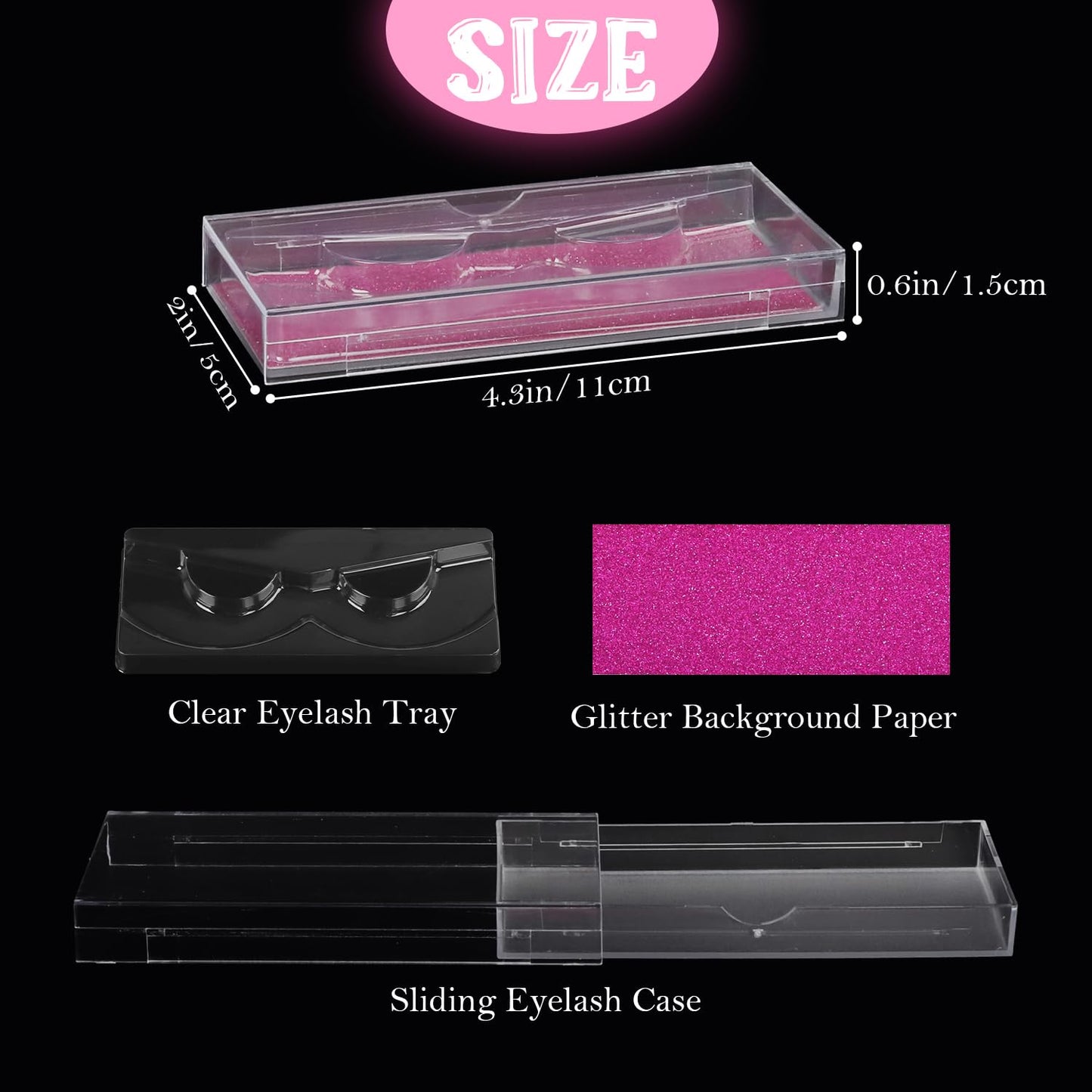 Rose Premium Lash Display Cases - 30 Pack Customizable False Eyelash Storage Containers, Protection