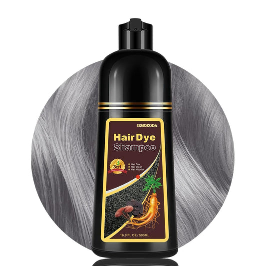 Silver Gray Hair Dye Shampoo, Instant Hair Color Shampoo, Colors in Minutes, Long Lasting Silver Hair Dye, Champu Para Canas