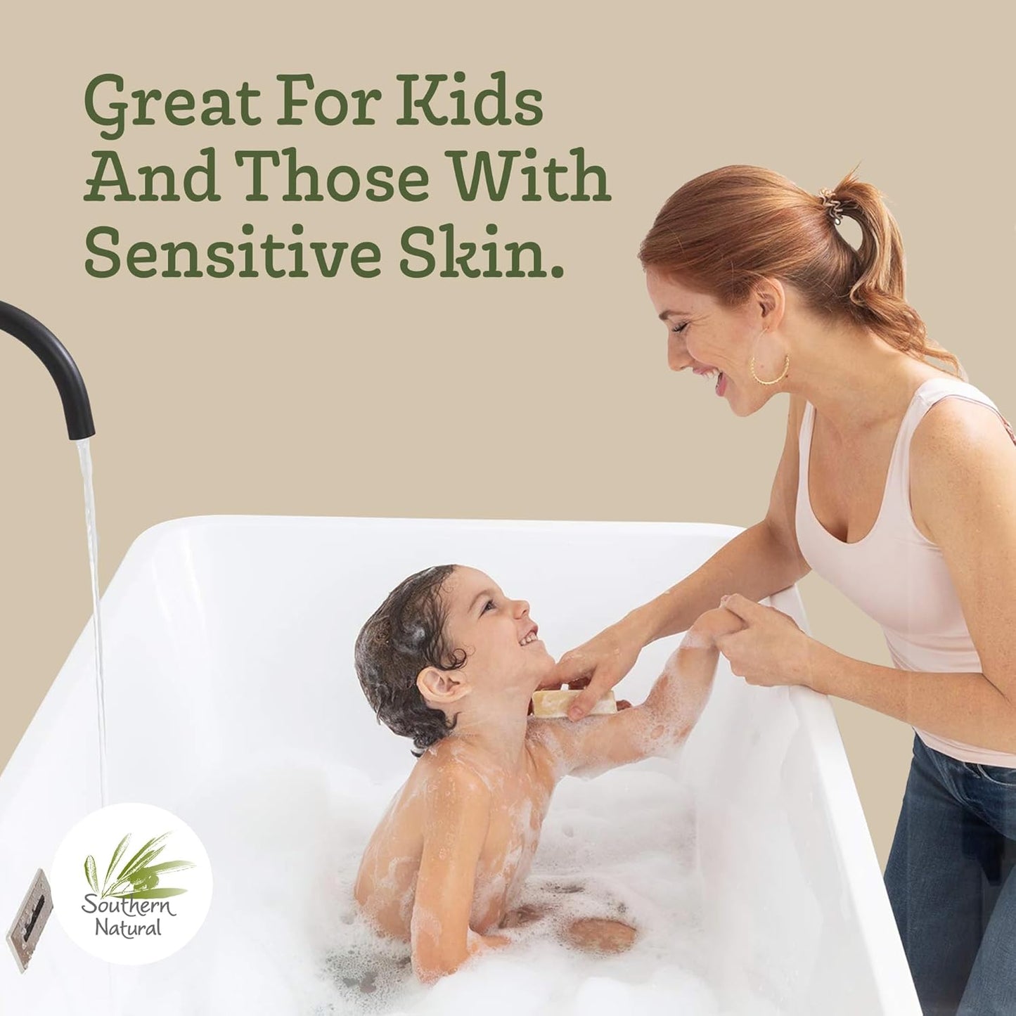 Southern Natural Goat Milk Soap Bar - 3 Pack Rosemary Mint - For Dry Sensitive Skin. Natural, Handmade Soap For Men, Women & Kids. Use On Face & Body