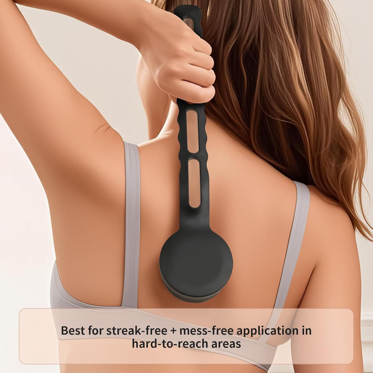 docolor Self Tanner Back Applicator, Plastic Long Handle Back Tanning Applicator Large Body Makeup Brush Vegan & Cruelty Free Self Tanner Brush For Self Tanner, Sunscreen, Bronzer, Foundation