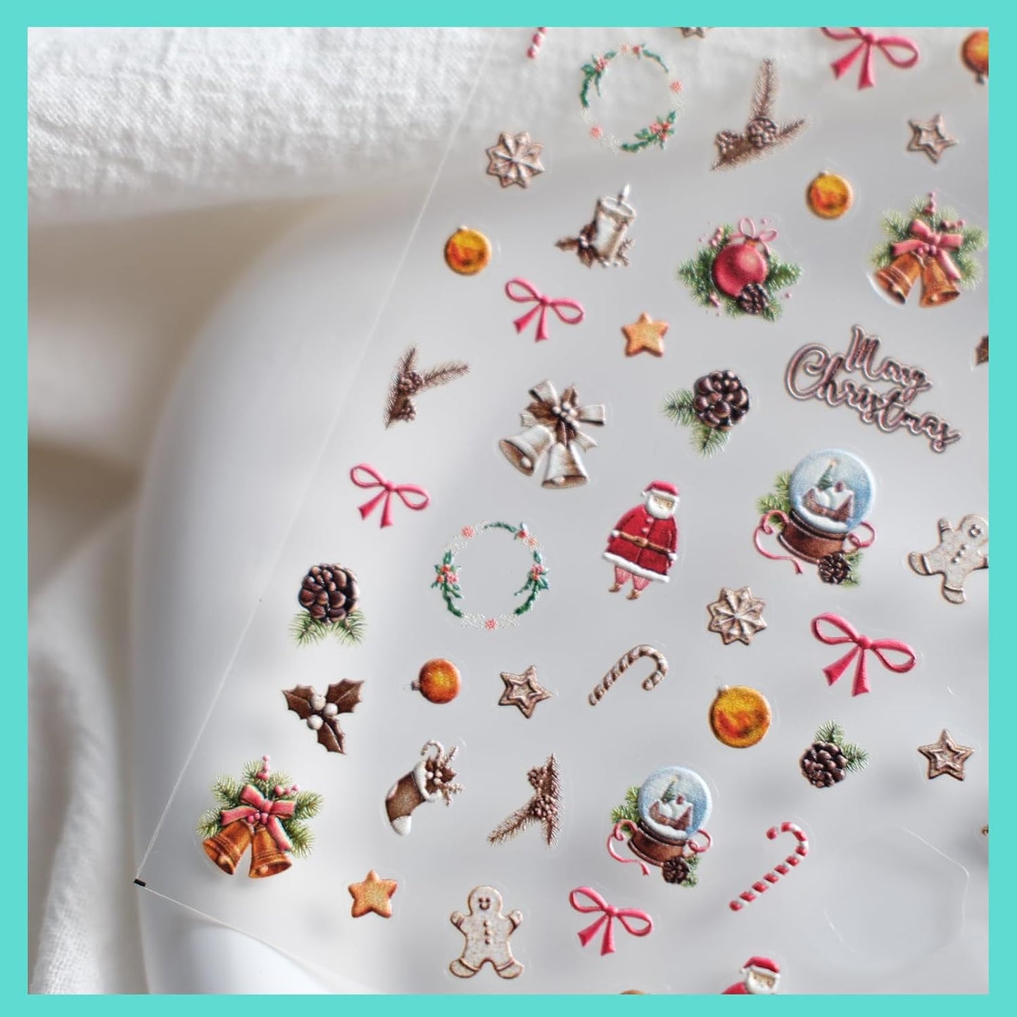 Christmas Nail Art Stickers, Vintage Nail Decals, Self-Adhesive, Nail Accessories & Supplies, Durable & Long-Lasting