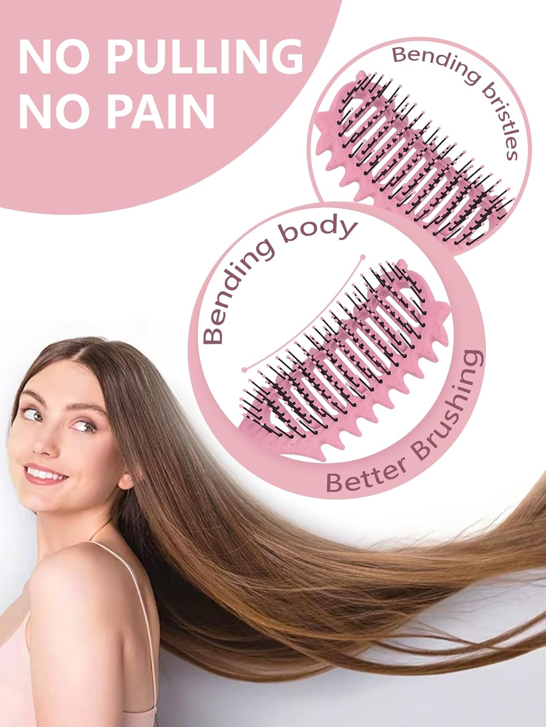 Curl Defining Brush for Curly Hair, 2025 Vented Detangling Brush for Wet, Curl Styling Brush for Women, Less Pulling, Defines & Shapes, Great Gift for Curly Hair Women (Pink)