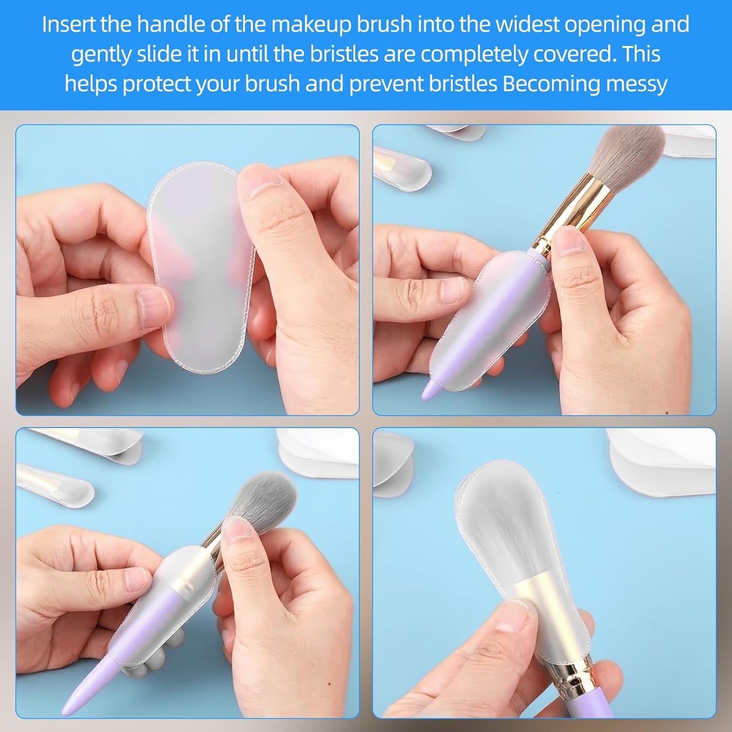 9 Sizes Makeup Brush Covers - 18 PCS Clear Plastic Brush Guards, Dustproof & Waterproof Protector Sleeves, Cosmetic Brushes Guards Protectors Caps for Travel & Daily Storage Organizer