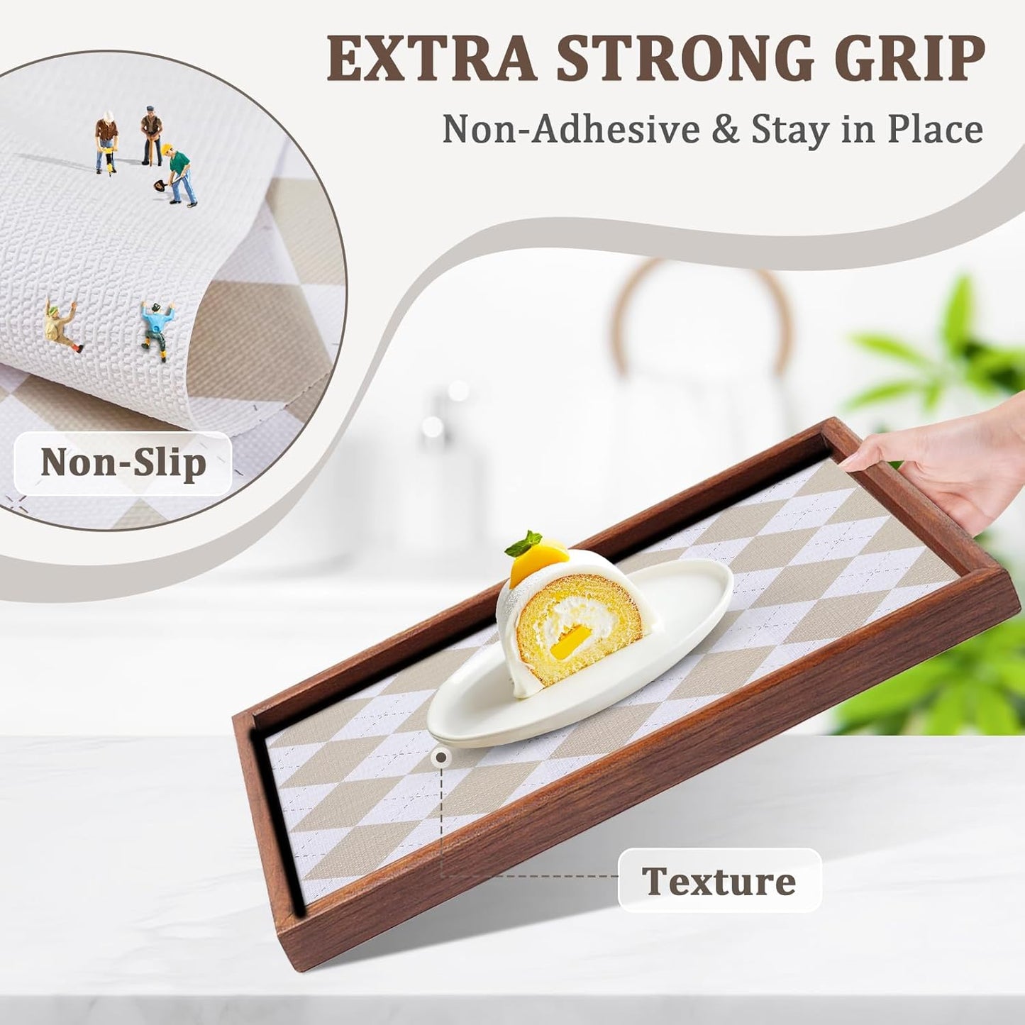 Beige Shelf Liner for Kitchen Cabinets 12" x 120" Non-Adhesive Non-Slip Drawer Liners for Dresser, Waterproof Washable Paper, Durable Protector Mat for Pantry Shelves Cupboards