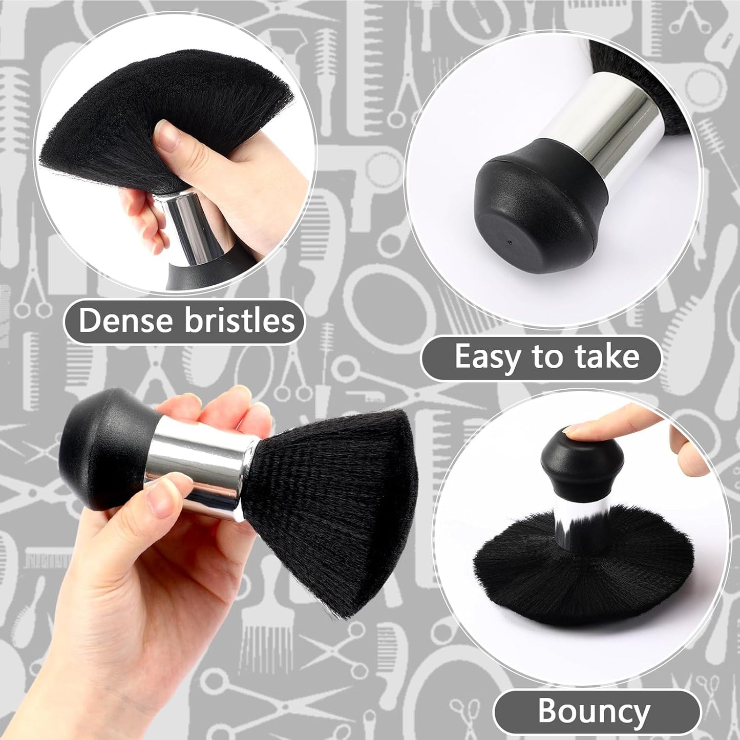 FEBSNOW Hair Cutting Cape Kit,Professional Barber Cape with Neck Duster Brush for Adults Waterproof Salon Cape with Adjustable Closure Snap Salon Barber Supplies 47x55 Inches(Black and White Plaid)