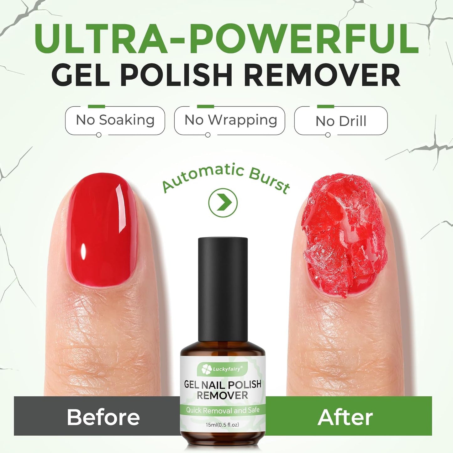 Gel Nail Polish Remover: 5Pcs Gel Polish Remover Kit for Nails, Acetone-free Easy Quick Nail Polish Remove in 2-5 Minutes, No Need to Soak or Wrap, Professional Nail Remover Kit Tools