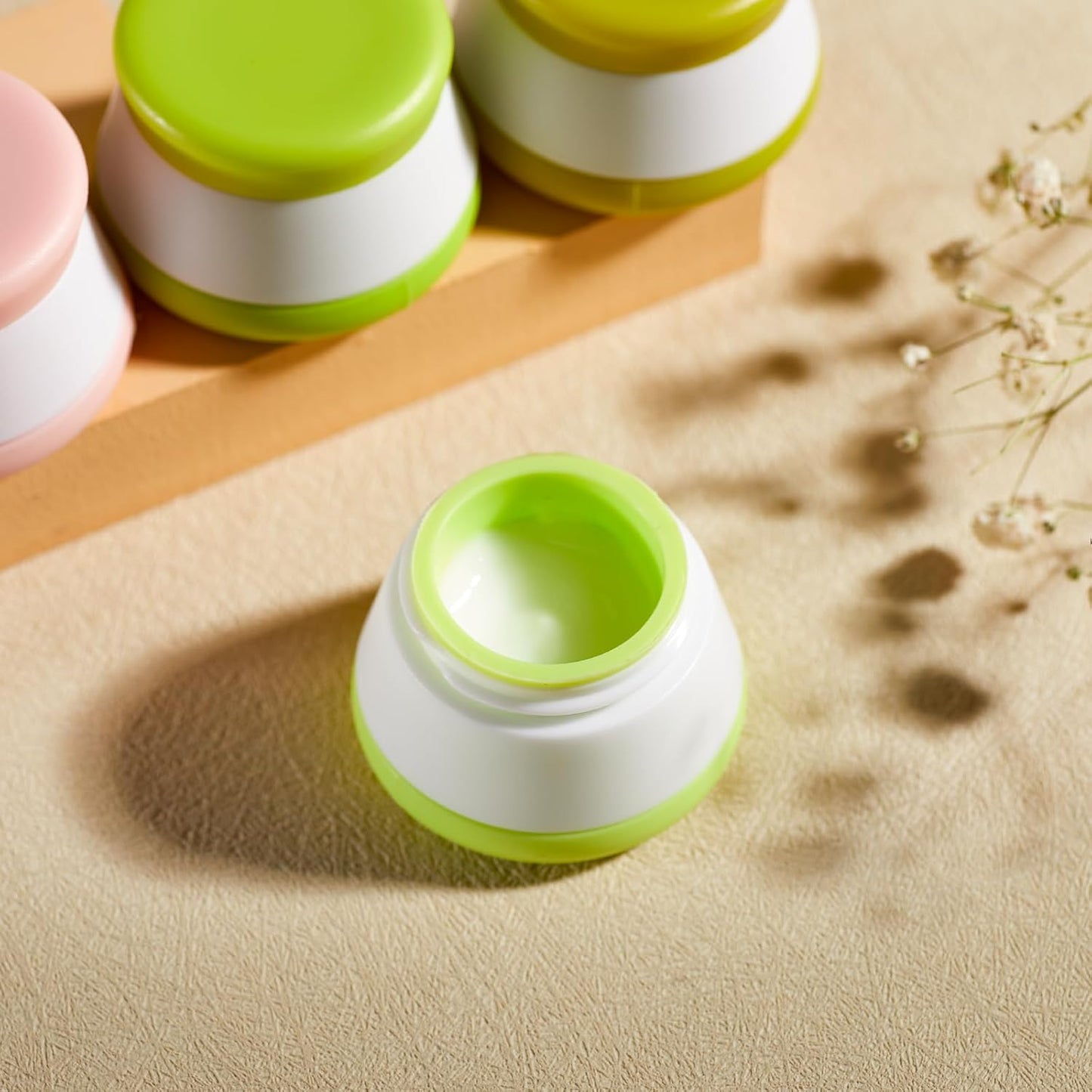 INSFIT Travel Containers for Toiletries, TSA Approved Silicone Cream Jars, Leakproof Travel Accessories with Lids