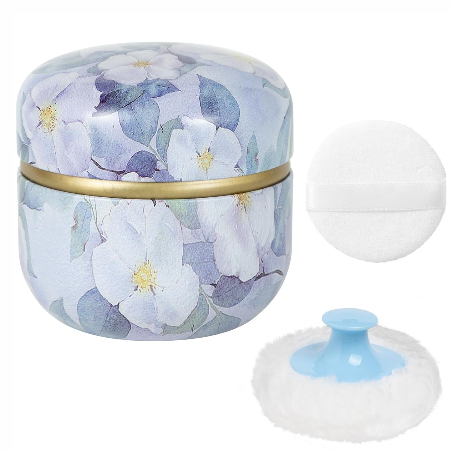 Powder Puff and Powder Container for Body Dusting Powder Case with Puff for Baby and Women,Loose Powder Containers with Puff for Travel (Midsummer Dream)