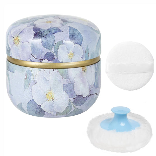Powder Puff and Powder Container for Body Dusting Powder Case with Puff for Baby and Women,Loose Powder Containers with Puff for Travel (Midsummer Dream)