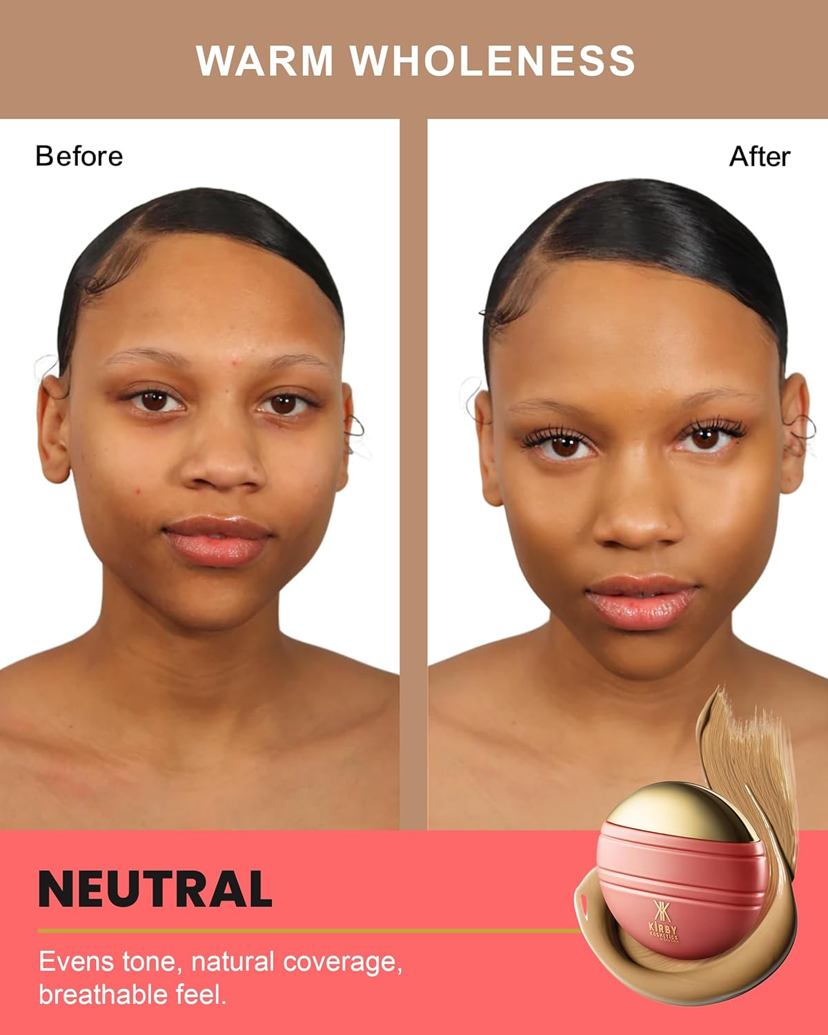 Konfident Glow Skin Tint – Warm Wholeness Hydrating Oil-Free Glass-Skin Foundation, Buildable Light-to-Medium Coverage, 30 ml – Inclusive Clean Makeup for Radiant Confidence