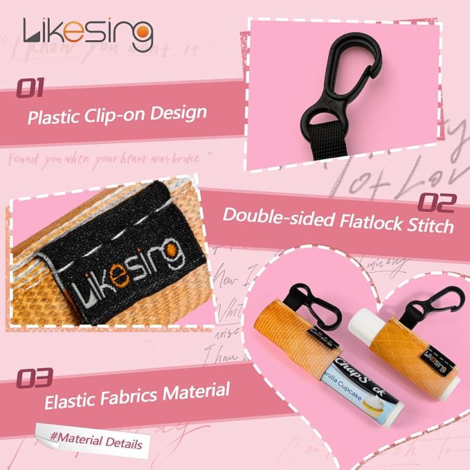 Chapstick Holder Key Chain, Lip Balm Holder for Chapstick Lip Gloss, Elastic Sleeve Chapstick Keychain Holder for Keys Purse Lanyard Gift for Women Girls (Gradual, 4pcs)