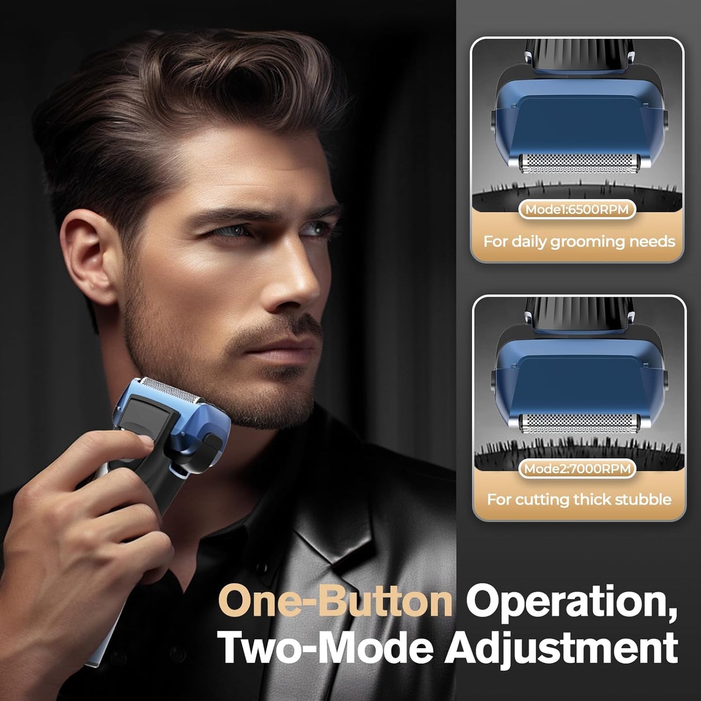 5-Blade Cordless Electric Razor for Men, 2-Speed Electric Shavers for Men Face, Close Shaving Men's Foil Shaver for Coarse Hair Wet/Dry USB-C Fast Charging &100 Min Runtime - Travel-Ready & Giftable