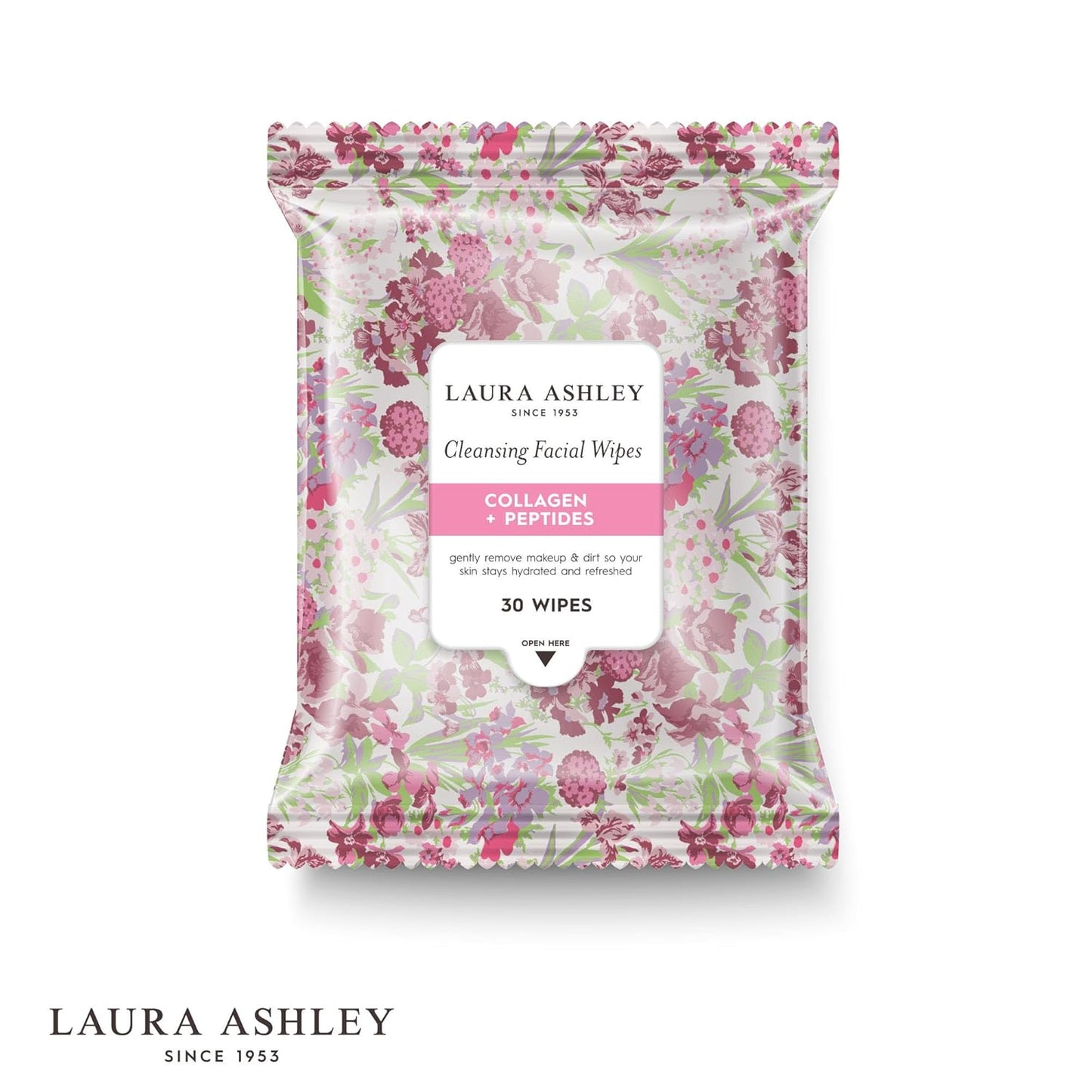 Laura Ashley 4 Pack Face Wipes for Women - Cleansing Makeup Remover Wipes with Vitamin C, Retinol, Hyaluronic Acid - 120 Pcs